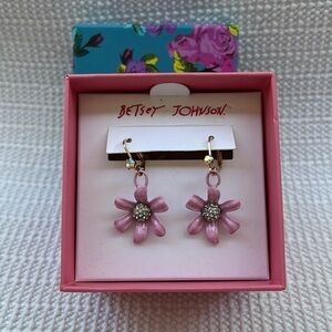 Betsey Johnson Flower Dangle Earrings